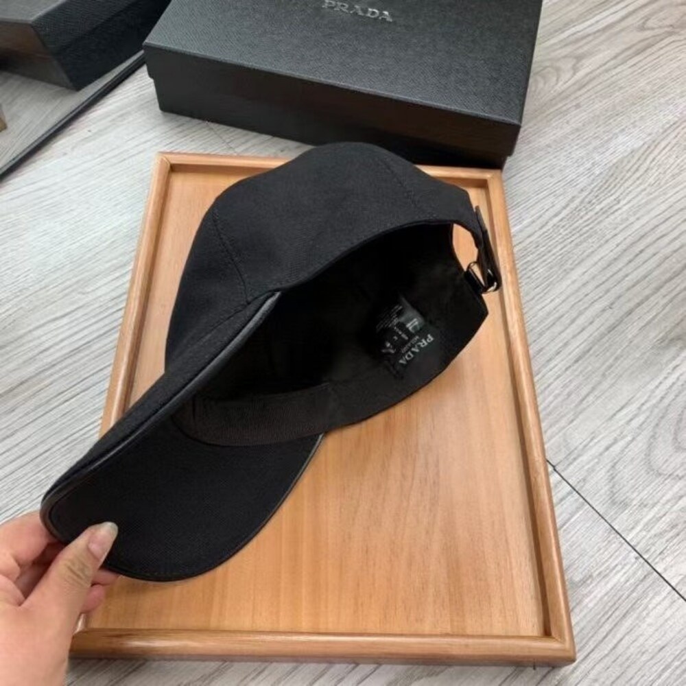 Prada Multicolor Logo Cotton Baseball Cap Black - Picture 2 of 4